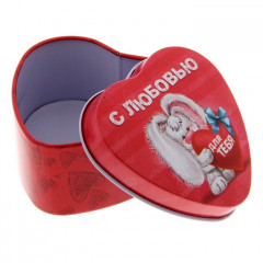 Жестяная шкатулка в форме сердца С любовью