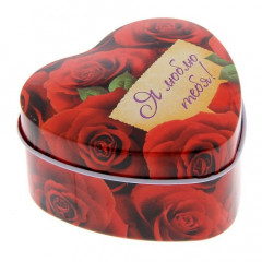 Жестяная шкатулка в форме сердца Я тебя люблю!