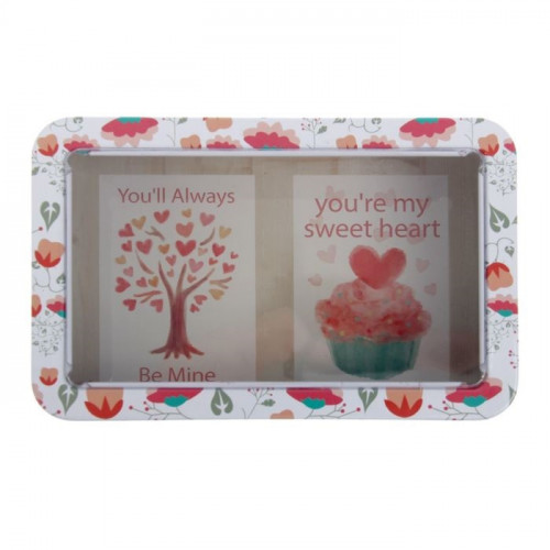 Шкатулка с окном Валентинка металл.