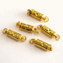 Замок №2 для бус с винтом желтый 16*5 мм