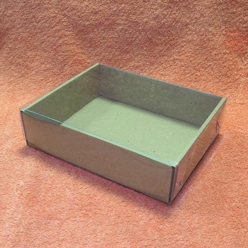 Коробка коричневая 180x150x50 мм с прозрачной крышкой