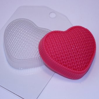 Сердце вязаное пластиковая форма для мыла