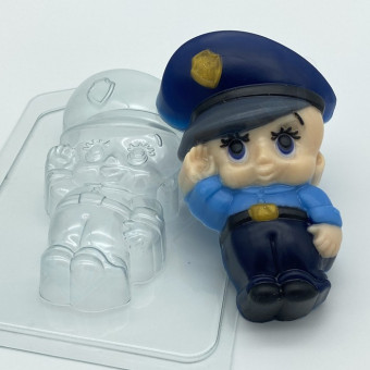 Малыш Полицейский пластиковая форма для мыла