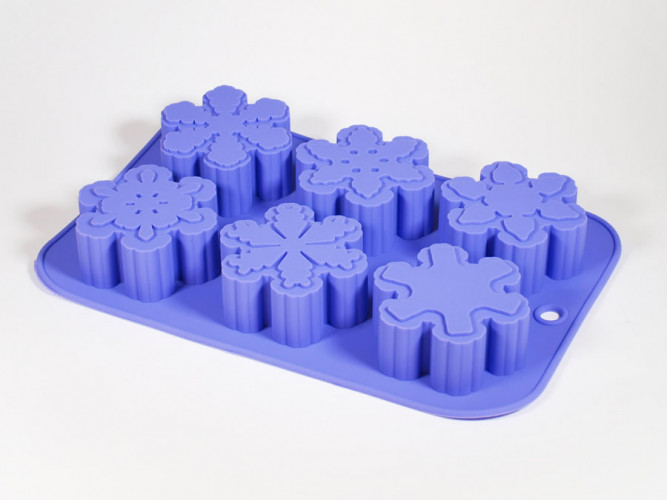 Снежинки силиконовая форма для мыла