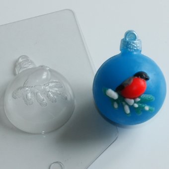 Шар Снегирь пластиковая форма для мыла