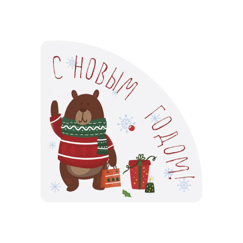 Наклейка Угловая Новогодняя 890154