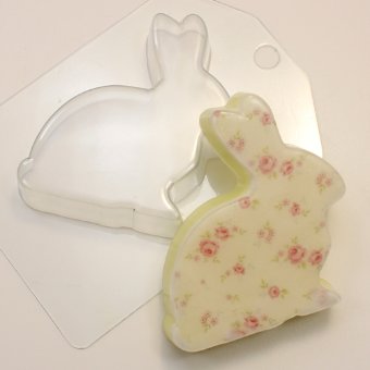 Кролик плоский пластиковая форма для мыла