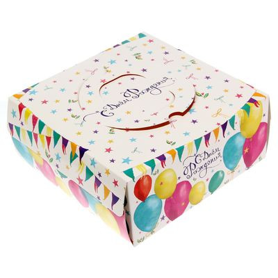 Коробка "С Днем Рождения!" с вырубной ручкой