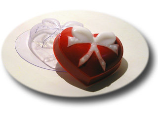 Сердце с бантиком пластиковая форма для мыла
