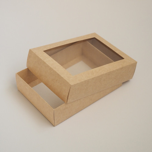 Коробка крышка-дно 140x100x40 с прозрачным пластиковым окном 891262