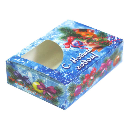 Коробка С Новым Годом! с котенком 155х110х40