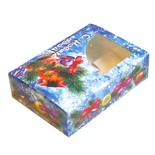 Коробка С Новым Годом! с котенком 155х110х40