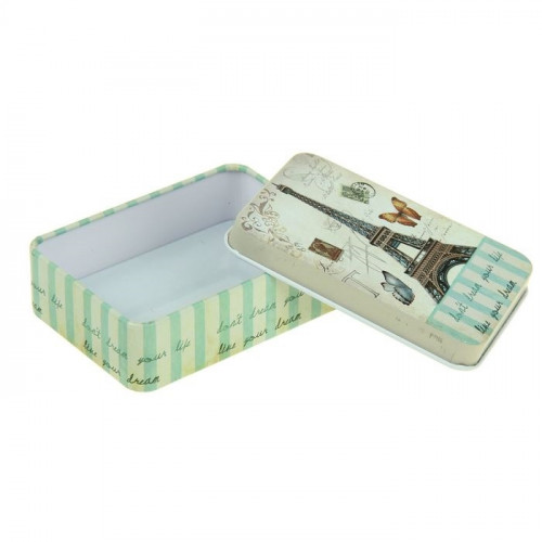 Шкатулка металл. Парижская башня, прямоугольная