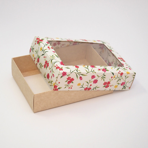 Коробка крышка-дно 140x100x40 с прозрачным пластиковым окном 891282