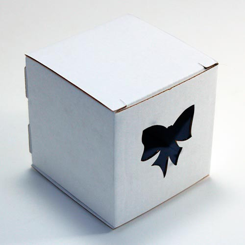 Подарочная коробочка Кубик 70/Бант МГК. Размеры - 70х70х70 мм