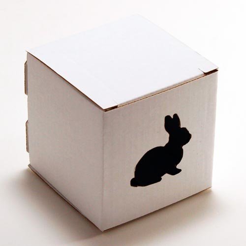 Подарочная коробочка Кубик 70/Кролик МГК. Размеры - 70х70х70 мм