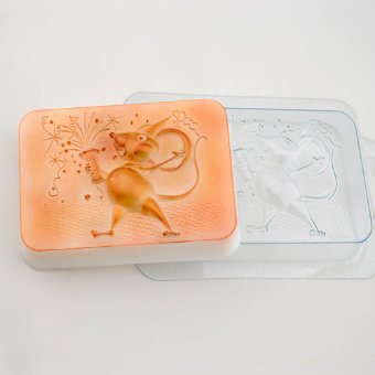 Мышь с хлопушкой пластиковая форма для мыла