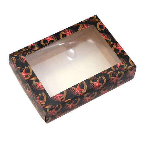 Коробка крышка-дно 140x100x40 с прозрачным пластиковым окном 891289