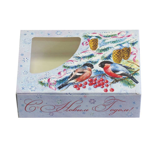 Коробка С Новым Годом! Снегири 155х110х40