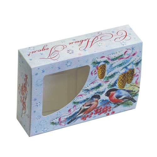 Коробка С Новым Годом! Снегири 155х110х40