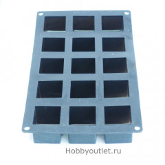 Квадраты 4*4 силиконовая форма (15 ячеек)